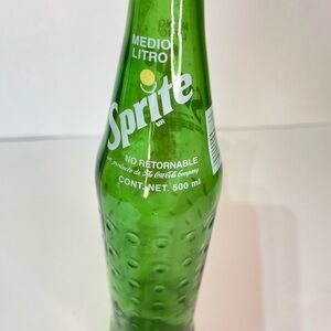 Vintage Sprite 16 oz Dimpled Green Glass Empty Bottle No Original Cap